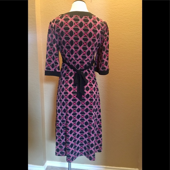 Style & Co.-Geometric Black Pink Dress - Picture 3 of 5
